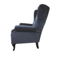 Kingsbury Chair, 102 x 85 x 82 cm, Antique studded detail, Velvet, Upholstery fabric, Midnight, Navy Chair, Winged back